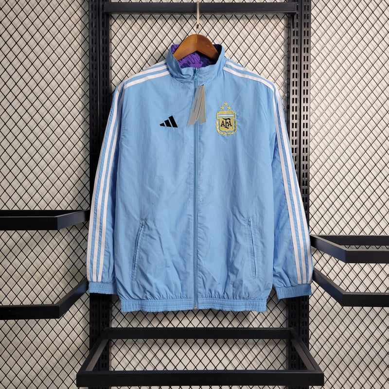 Jaqueta Corta-Vento Dupla face Argentina 23/24 Masculino Adidas - Roxo