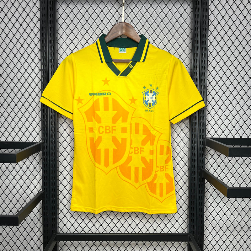Camisa Brasil Home 93/94 Retrô - Amarelo
