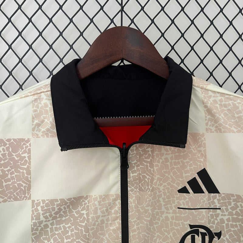 Jaqueta Corta-Vento Flamengo Dupla-Face 24/25 Masculino Adidas - Vermelho e Preto