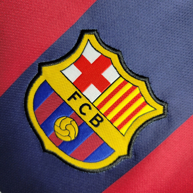 Camisa Barcelona Home 14/15 Retrô - Azul+Grená