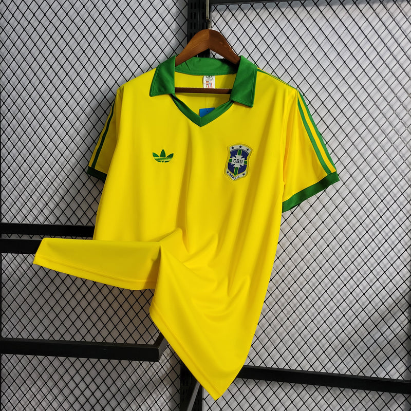 Camisa Brasil Home 1979 Retrô - Amarelo