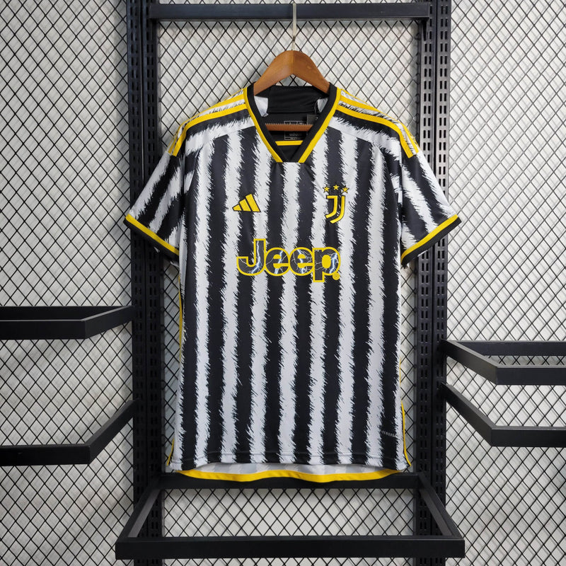 Camisa Juventus Home I 23/24 Torcedor Adidas Masculino - Preto e Branco