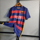 Camisa Barcelona Home 15/16 Retrô - Azul+Grená