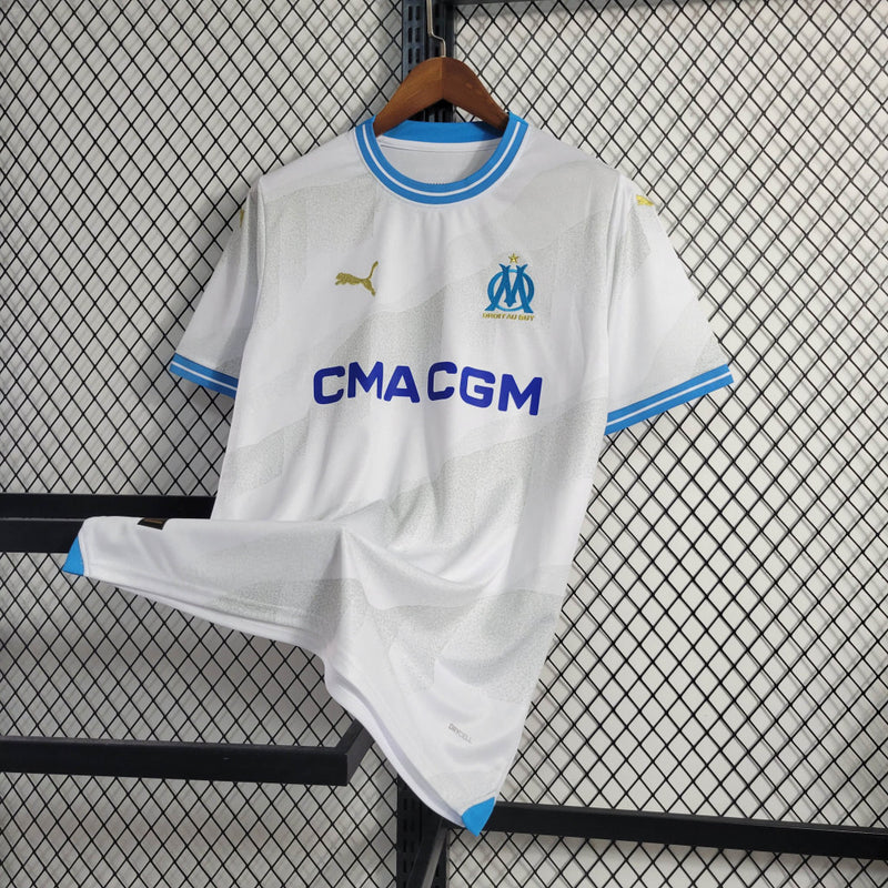 Camisa Olympique Marseille Home | 23/24 Torcedor Puma Masculino - Branco