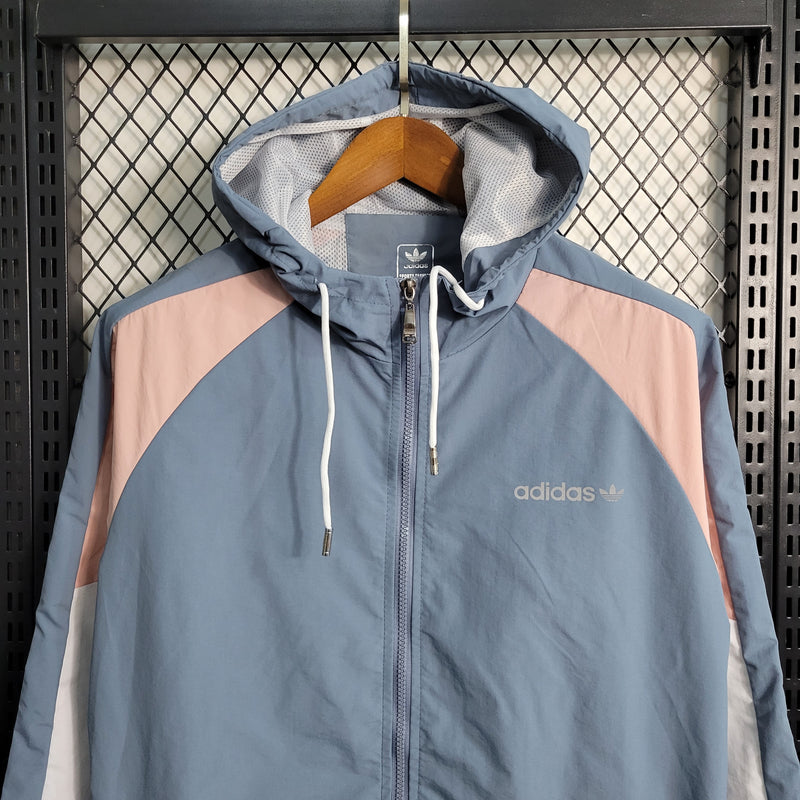 Jaqueta Corta-Vento Refletivo Adidas - Azul e Rosa
