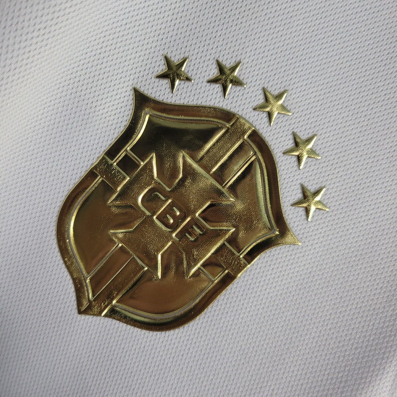 Camisa Brasil Polo Gold White | Torcedor Nike Masculino - Branco