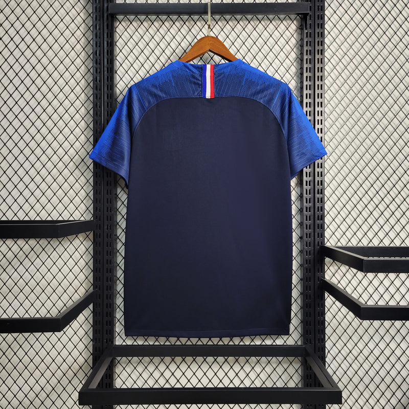Camisa França Home 2018 Retrô - Azul Escuro