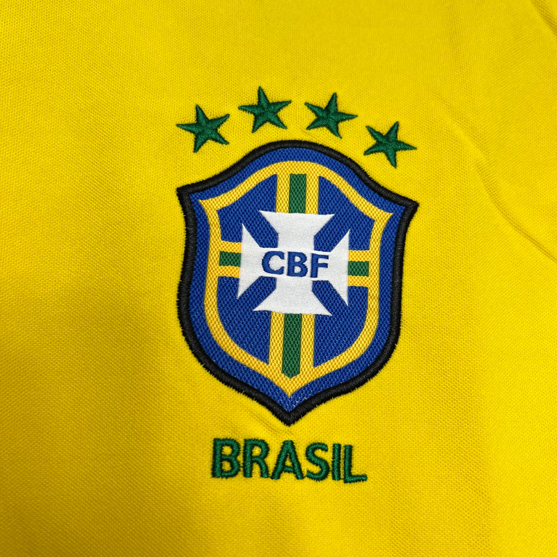 Camisa Retrô Brasil Home 1998 - Amarelo