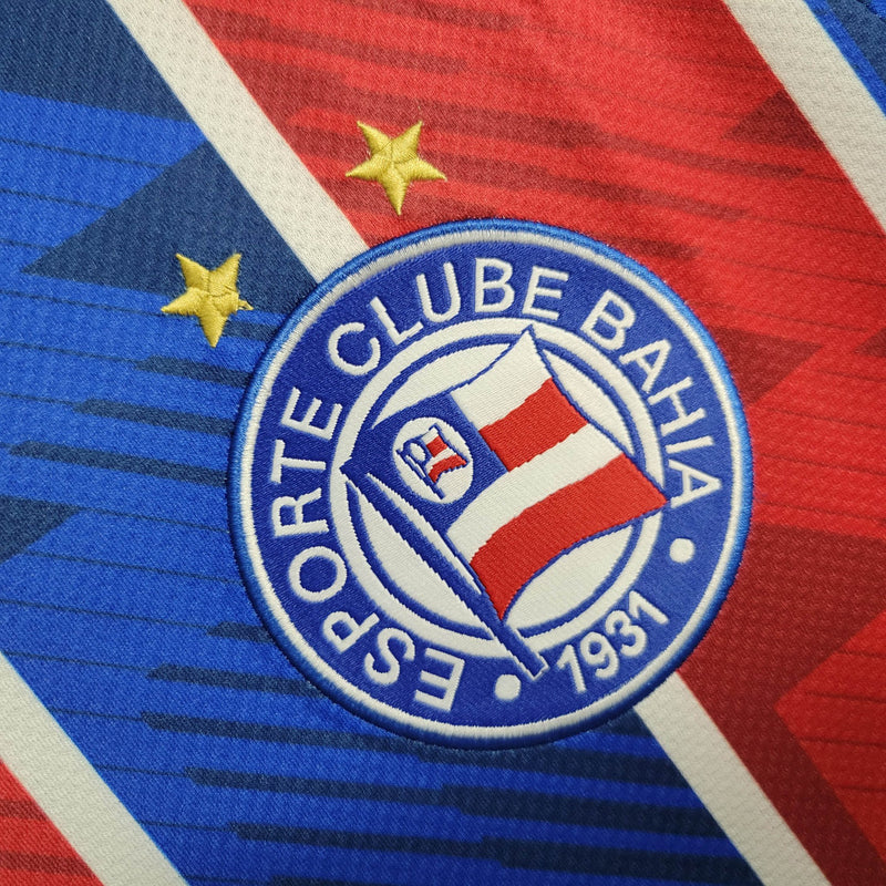 Camisa Bahia Home I 23/24 Torcedor Esquadrão Masculino - Azul e Vermelho