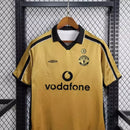 Camisa Retrô Manchester United Centenário 2001/02 Dupla Face - Branca e Dourado