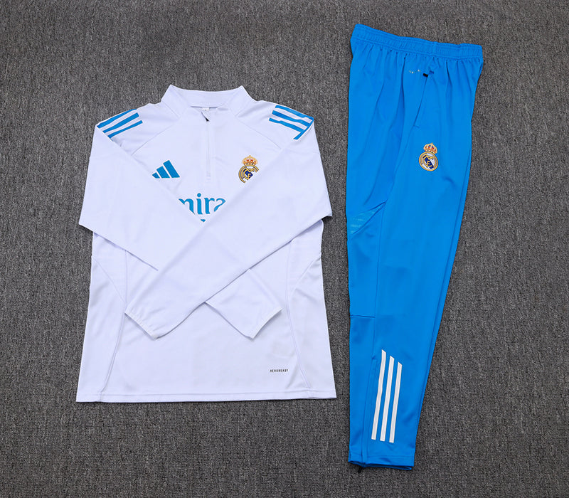 Conjunto Real Madrid 25/26 Masculino Adidas - Branco e Azul
