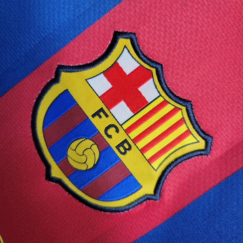 Camisa Barcelona Home 10/11 Retrô - Azul+Grená