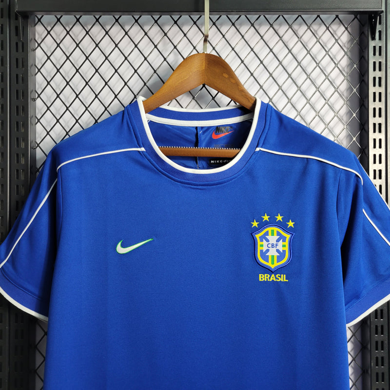 Camisa Brasil Away 1998 Retrô - Azul