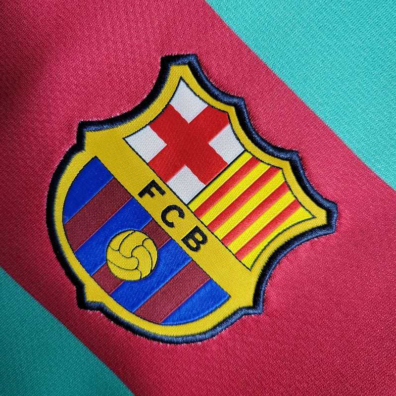 Camisa Barcelona Away 10/11 Retrô - Verde Água