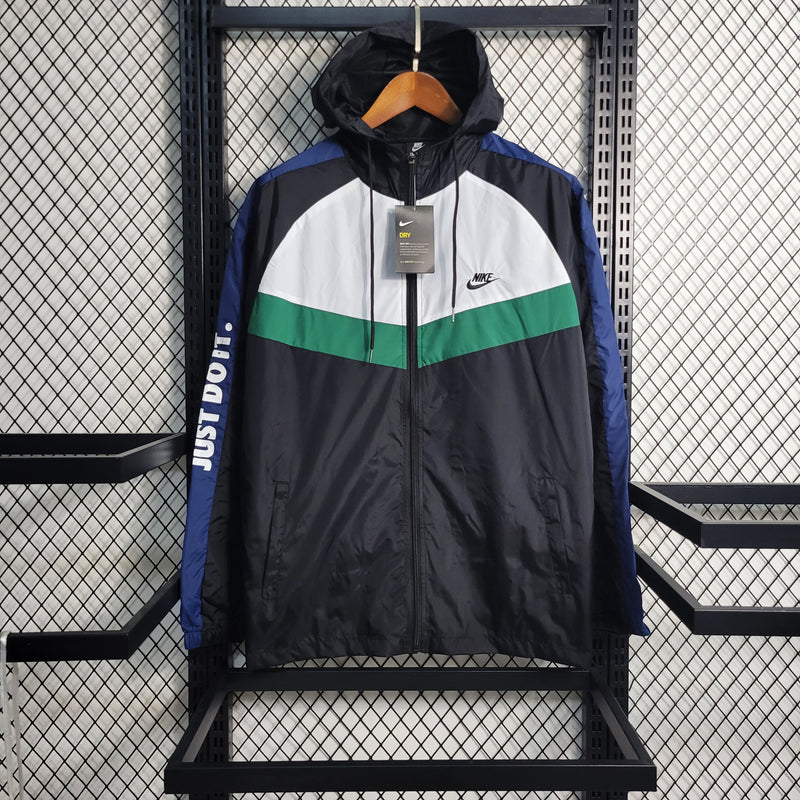 Jaqueta Corta-Vento Nike Just Do It - Preto, verde e azul