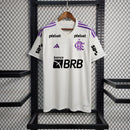 Camisa Flamengo Goleiro I 23/24 Torcedor Adidas Masculino - Branco e Roxo