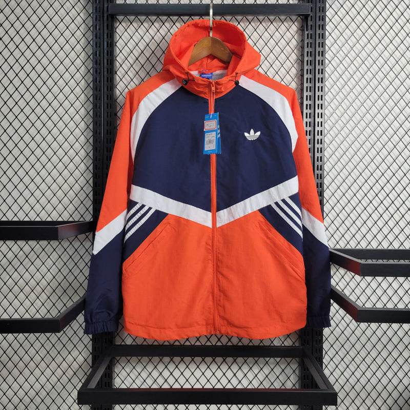 Jaqueta Corta-Vento Adidas Casual - Laranja e Azul