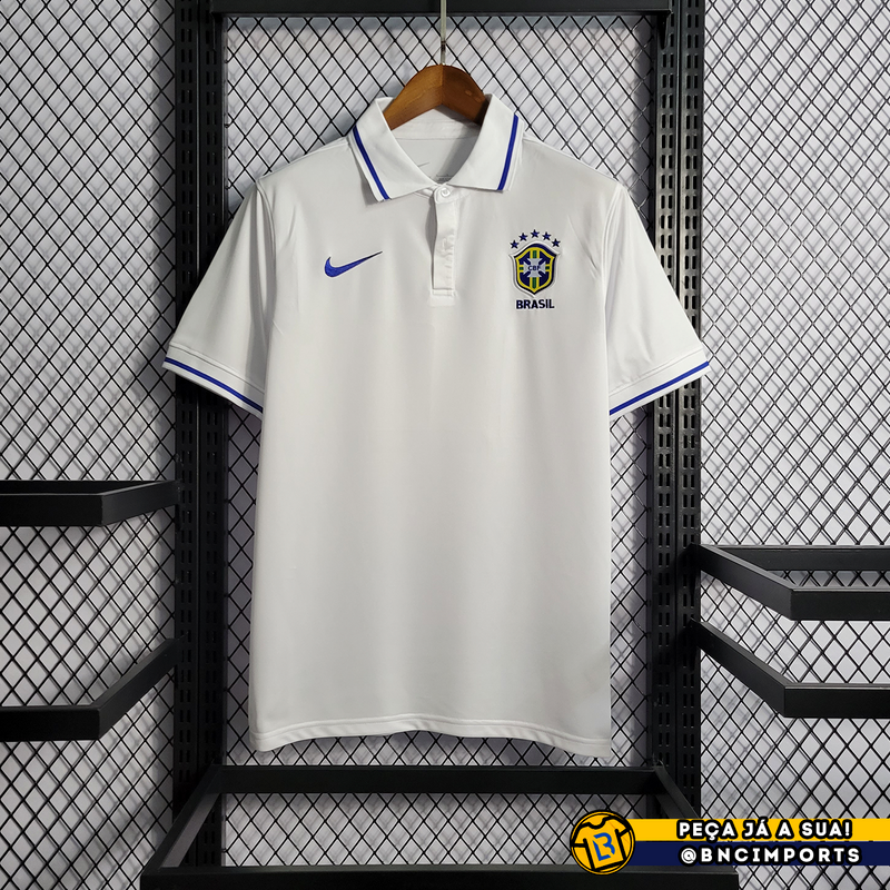 Camisa Brasil Polo Lisa | Torcedor Nike Masculino - Branco