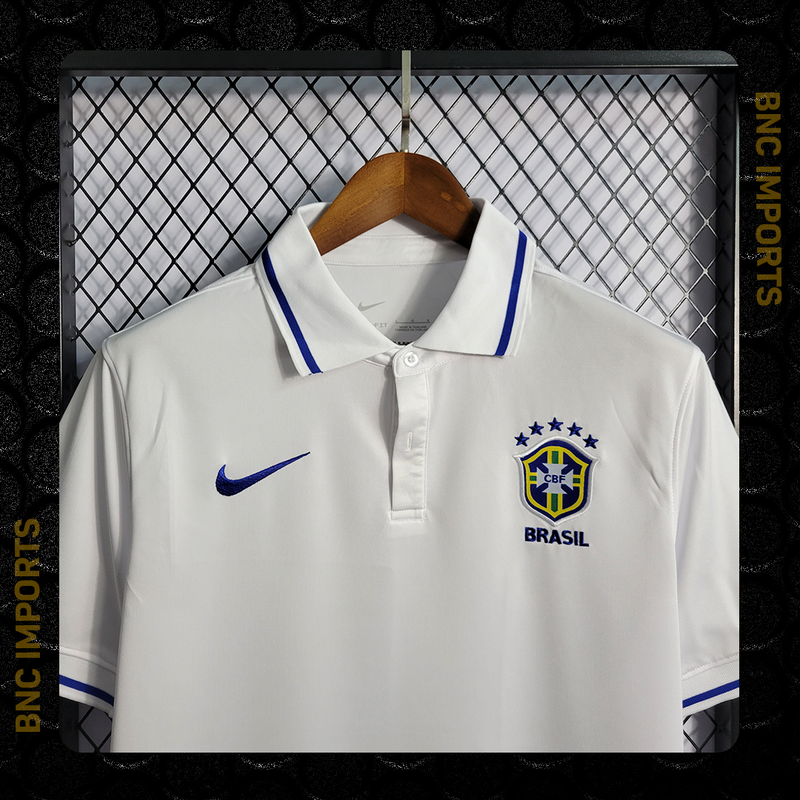 Camisa Brasil Polo Lisa | Torcedor Nike Masculino - Branco
