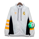 Jaqueta Corta-Vento Real Madrid 24/25 Masculino Adidas - Branco Amarelo