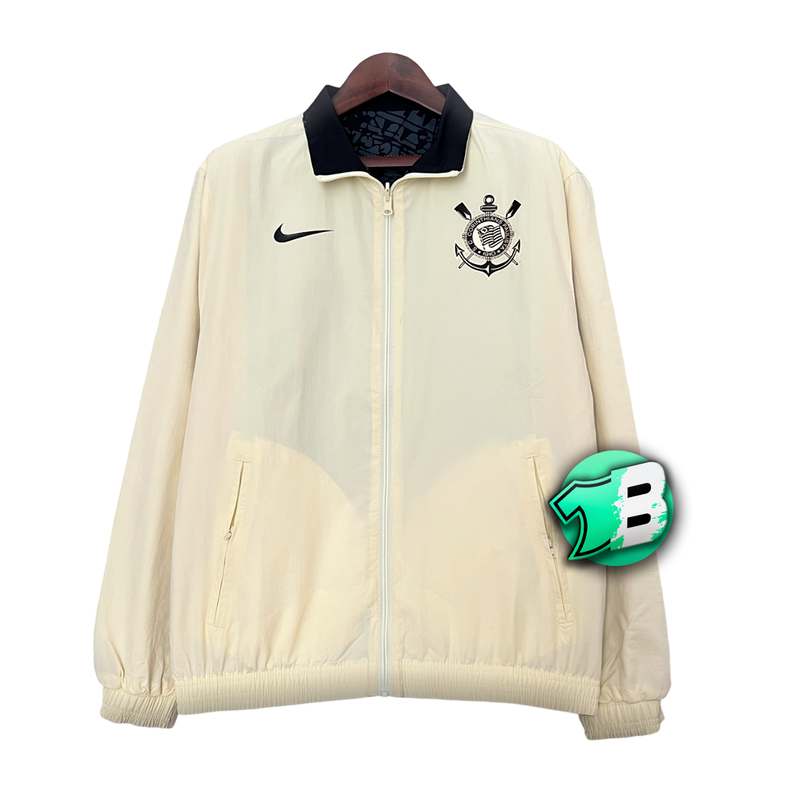 Jaqueta Corta-Vento Corinthians Dupla-Face 24/25 Masculino Nike - Bege