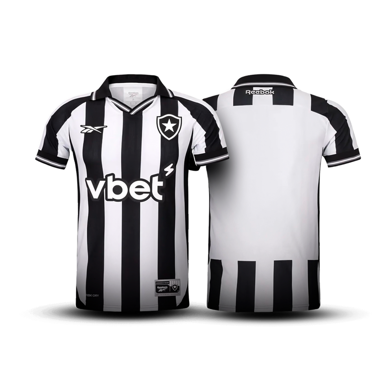 Camisa Botafogo Home I 25/26 Torcedor Reebok Masculino - Preto e Branco