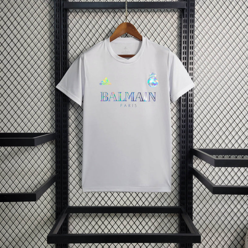 Camisa Real Madrid Edição Especial | 23/24 Torcedor Adidas Masculino - Branco Balmain