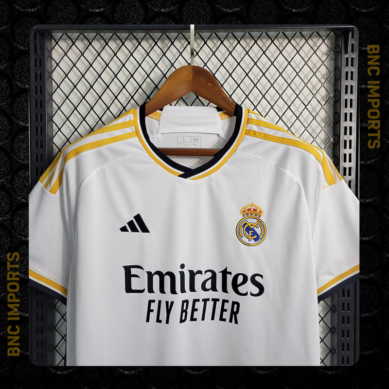 Camisa Real Madrid Home | 23/24 Torcedor Adidas Masculino - Branco