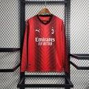 Camisa Milan Home Manga Longa | 23/24 Torcedor Puma Masculino - Vermelho e Preto