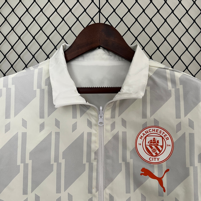 Jaqueta Corta-Vento Manchester City Dupla-Face 24/25 Masculino Puma - Branco