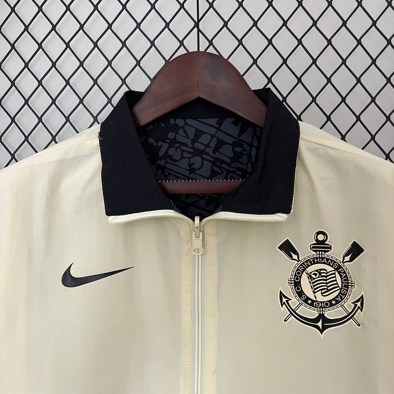 Jaqueta Corta-Vento Corinthians Dupla-Face 24/25 Masculino Nike - Bege