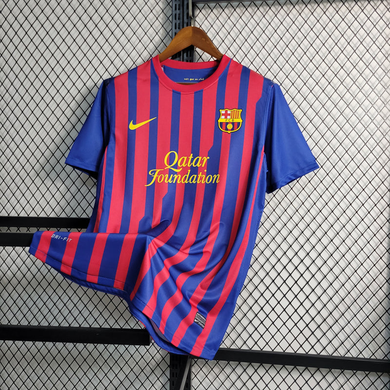 Camisa Barcelona Home 11/12 Retrô - Azul+Grená