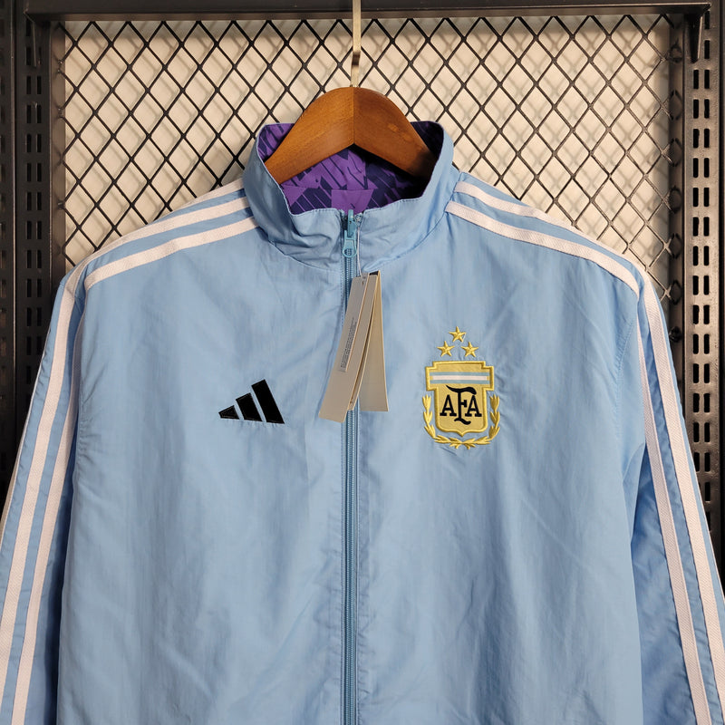 Jaqueta Corta-Vento Dupla face Argentina 23/24 Masculino Adidas - Roxo