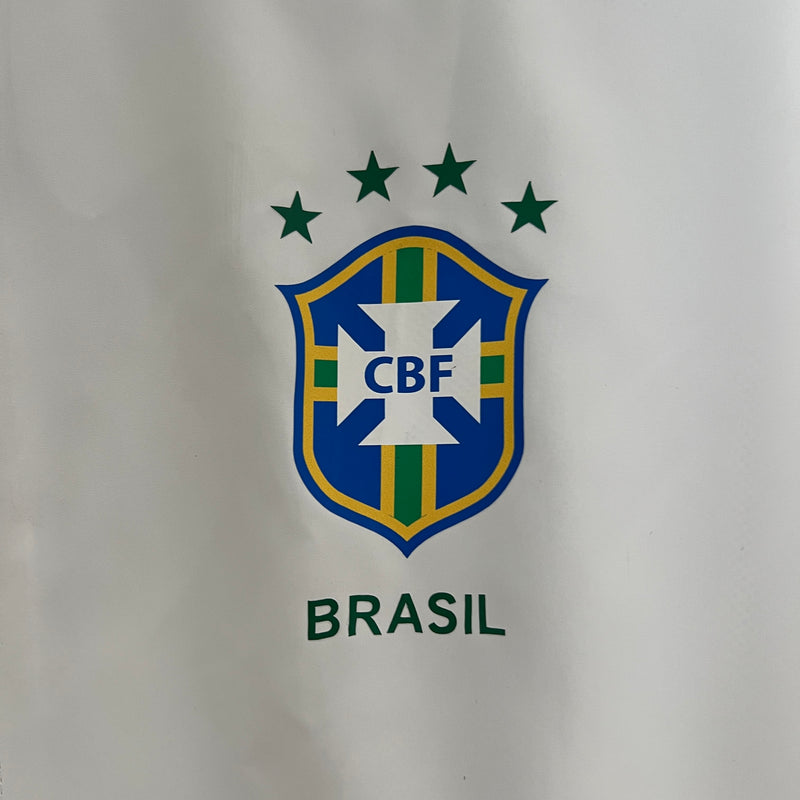 Jaqueta Corta-Vento Brasil 24/25 Masculino Nike - Branco e Azul