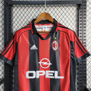 Camisa Retrô AC Milan Home 98/99 - Vermelho+Preto