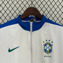 Jaqueta Corta-Vento Brasil 24/25 Masculino Nike - Branco e Azul