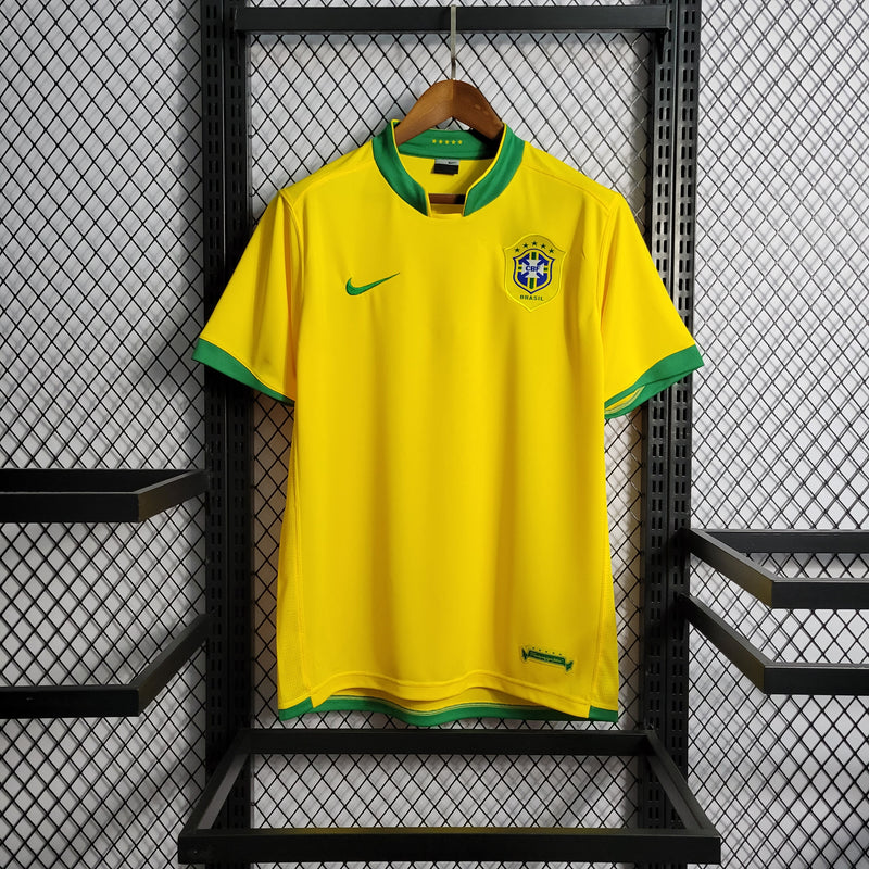 Camisa Brasil Home 2006 Retrô - Amarelo