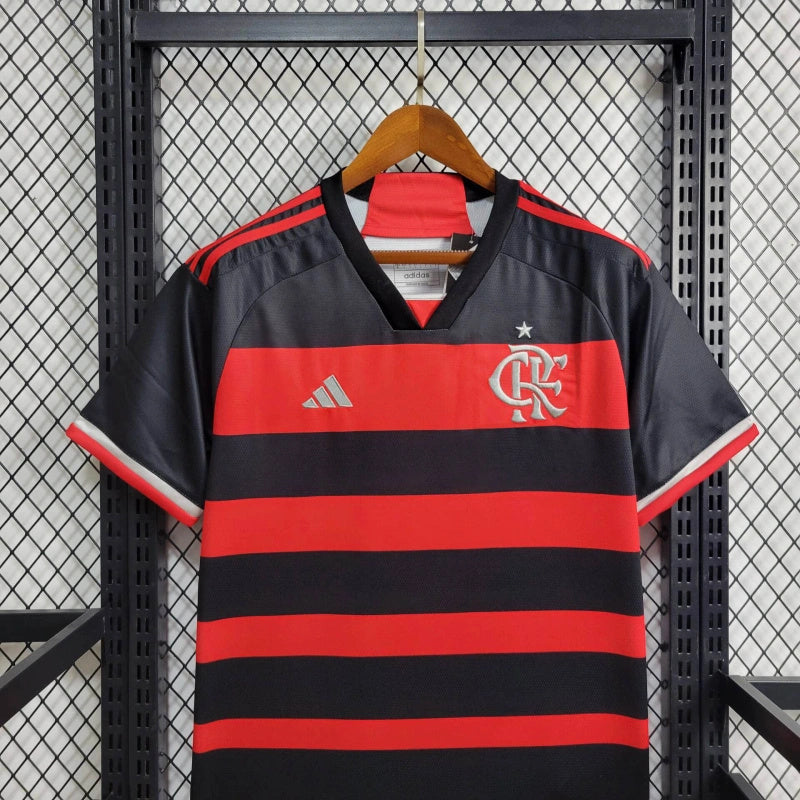 Camisa do Flamengo Home 24/25 Torcedor Masculino - Preto e Vermelho