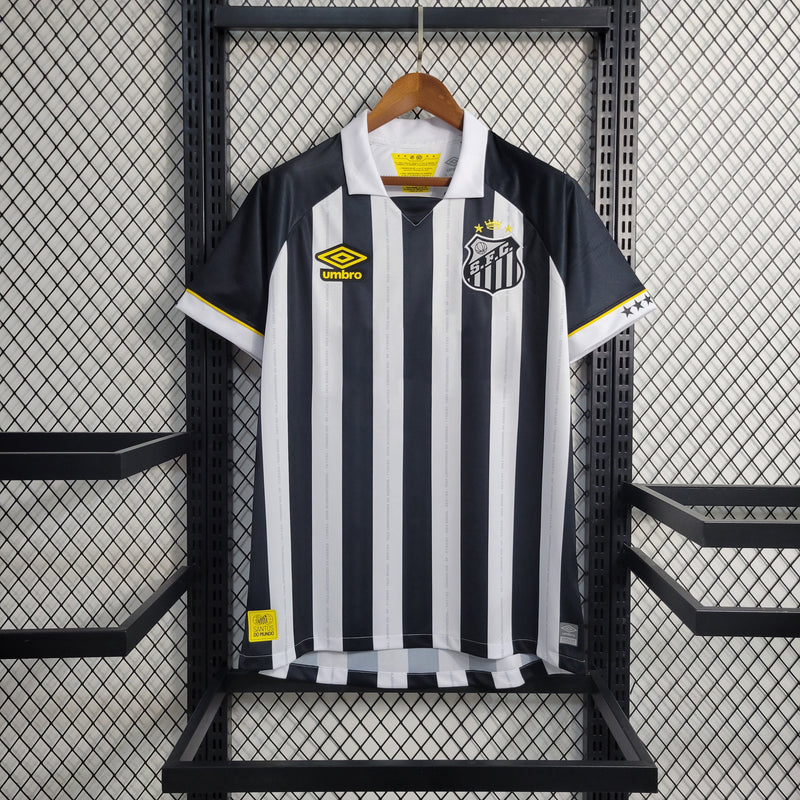 Camisa Santos Away I 23/24 Torcedor Umbro Masculino - Preto e Branco