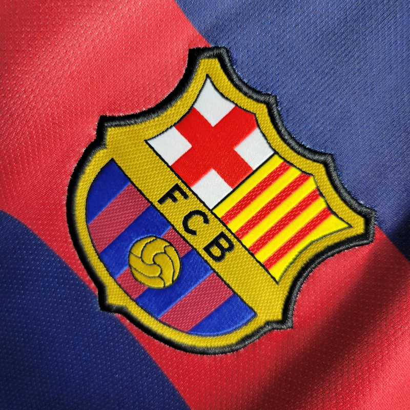Camisa Barcelona Home 15/16 Retrô - Azul+Grená