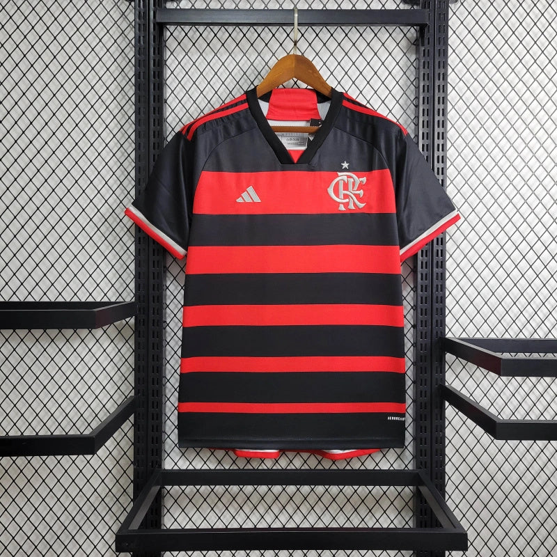 Camisa do Flamengo Home 24/25 Torcedor Masculino - Preto e Vermelho