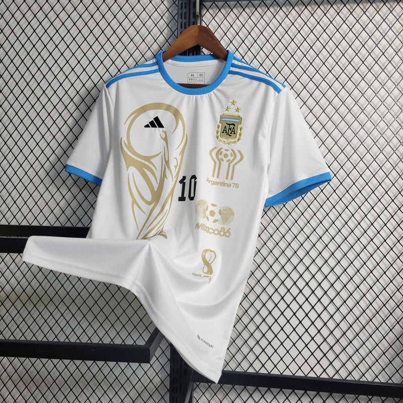 Camisa Argentina Edição Especial Copa do Mundo | 23/24 Torcedor Adidas Masculino - Branco