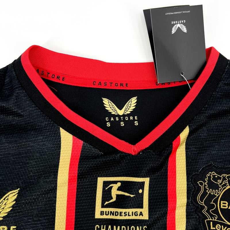 Camisa Bayer 04 Leverkusen Away | 24/25 Torcedor Masculino - Preto Dourado
