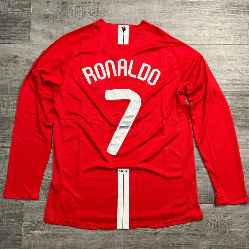 Camisa Nike Manchester United Home I - 2007/08 Retrô Manga Longa